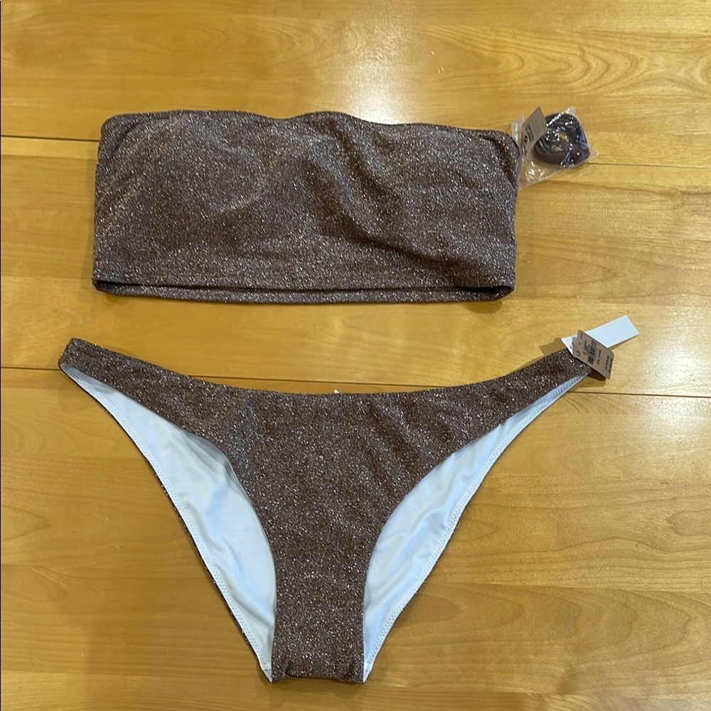 Victoria Secret PINK Brown Glitter Bikini Set - XXL